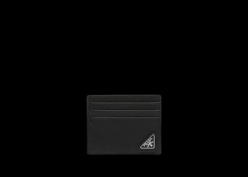 Prada Logo-plaque Leather Card Holder Black