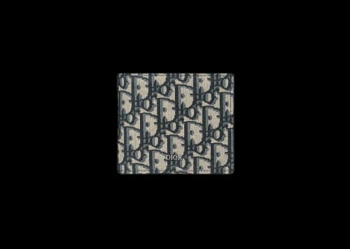 Dior Compact Wallet Beige and Black Dior Oblique Jacquard