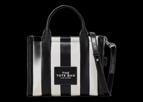 Marc Jacobs The Striped Small Tote Bag Black/White