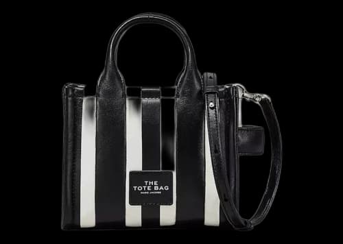 Marc Jacobs The Striped Micro Tote Bag Black/White