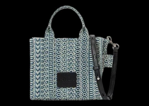 Marc Jacobs The Washed Monogram Denim Micro Tote Bag Denim