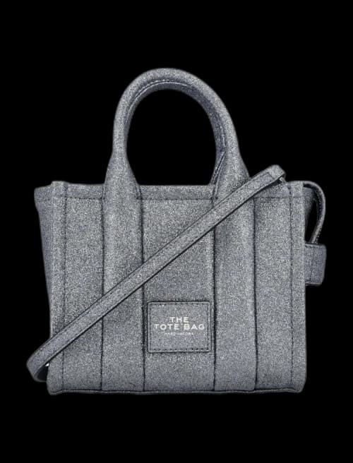 Marc Jacobs The Mini Tote Glitter Handbag Silver