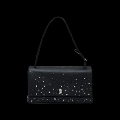 Marc Jacobs The Large Dual Star Studded Shoulder Bag Black