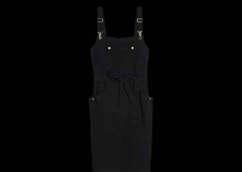 Celine Workwear Viscose Sable Dress Black