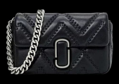 Marc Jacobs The Quilted Leather J Marc Shoulder Bag Black