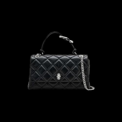 Marc Jacobs The Dual Chain Shoulder Quilted Leather Bag Black