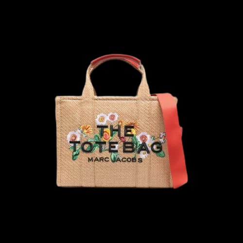 Marc Jacobs The Medium Tote Embroidery Daisy Raffia Natural