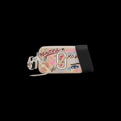 Marc Jacobs Punk Scribble Snapshot Bag Beigeult