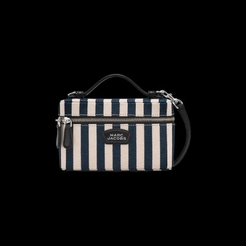 Marc Jacobs Stripe Canvas Everyday Logo Slg Vanity Bag Blueea