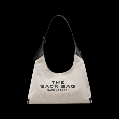 Marc Jacobs Canvas Leather Belted Sack Bag Cotton