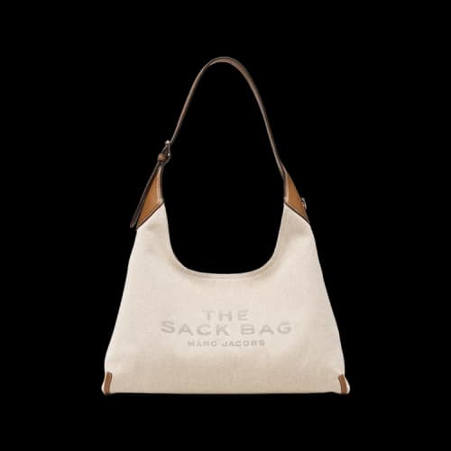 Marc Jacobs Canvas Leather Belted Sack Bag Cotton