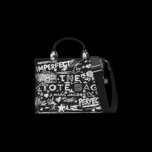 Marc Jacobs Punk Scribble Canvas Medium Tote Bag Cotton