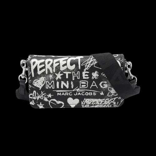 Marc Jacobs Punk Scribble Leather The Items Slg Mini Bag Blackult