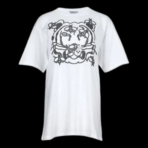 KENZO SS21 Tiger Head Printing Large Short Sleeve White