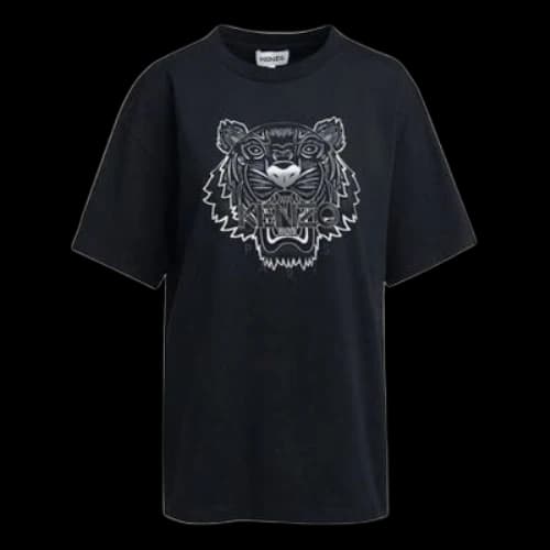 KENZO Tiger Head Printing Cotton Short Sleeve Blue