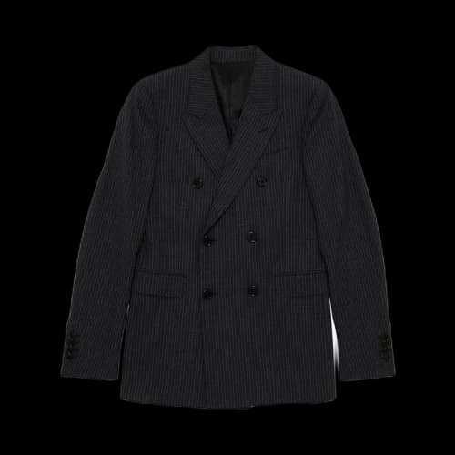 CELINE Double Breasted Pinstriped Wool Blazer 'Navy'