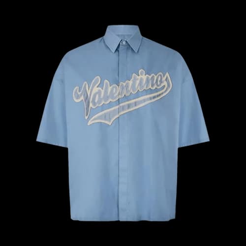 Valentino Patch Maxi Logo Short-Sleeve Shirt 'Blue'