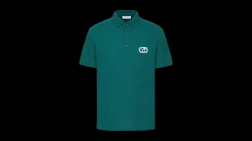 Valentino Embroidered Logo Polo Shirt Green