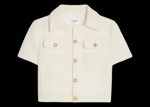 Celine Cropped Tweed Chelsea Jacket Craie