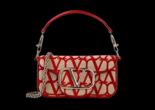 Valentino VLogo Plaque Foldover Top Shoulder Shoulder Bag Red