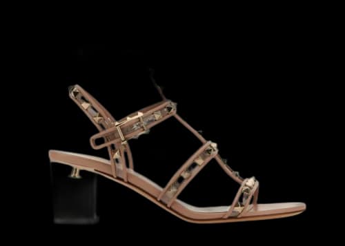 Valentino Garavani Rockstud Ankle Block-Heeled Sandals Pink (Women's)
