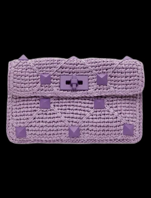 Valentino Roman Stud Small Pouch Purple