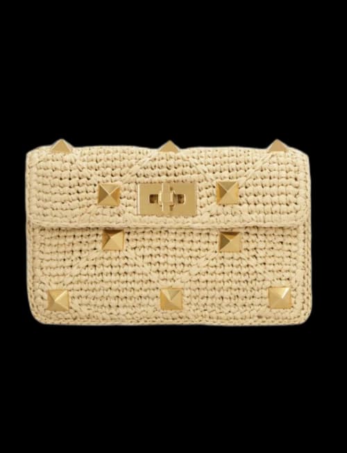 Valentino Roman Stud Small Pouch Beige