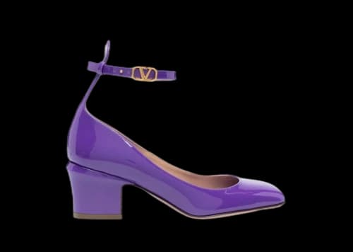 Valentino Garavani Tan-Go Patent Leather Pumps Purple (Women's)