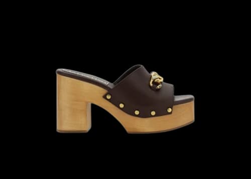 Valentino Garavani V Chain Open Toe Platform Mules Brown (Women's)