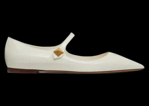 Valentino Garavani Tiptoe Pointed Toe Ballerinas Ivory (Women's)