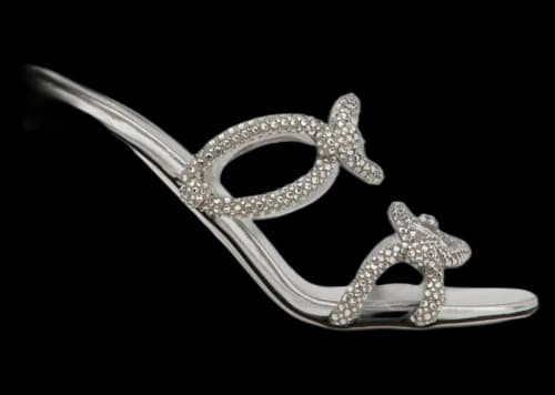 Valentino Garavani All-Over Rhinestone Sandals Crystal Silver (Women's)