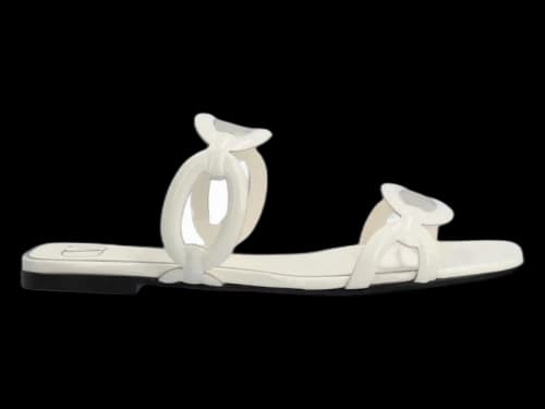 Valentino Square Toe Slip-On Slides Ivory (Women's)
