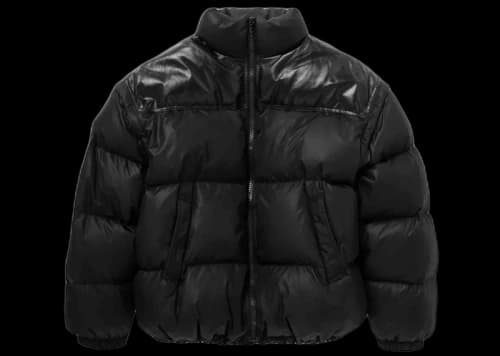 Celine Homme Leather-Panelled Quilted Padded Shell Jacket Black