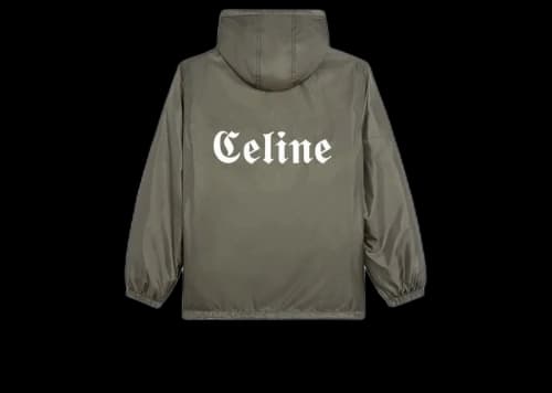 Celine Coach Jacket In Lightweight Nylon Khaki