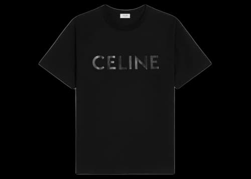 Celine Loose Vinyl T-shirt In Cotton Jersey Black