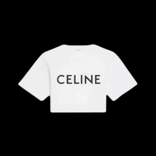 Celine Cotton Jersey Cropped Ecru/Black