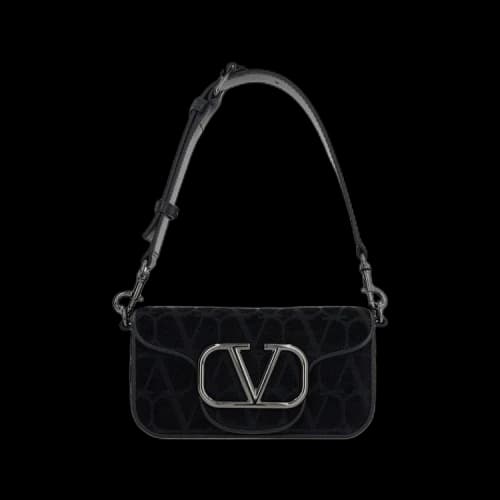Valentino Logo Plaque Foldover Top Tote Bag 'Black'