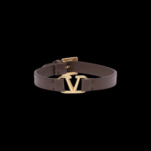 Valentino Leather Bracelet 'Brown'