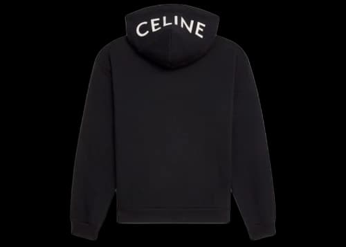 Celine Loose Sweatshirt In Cotton Fleece Black/White