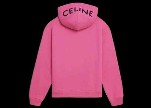 Celine Loose Sweatshirt In Cotton Fleece Hot Pink/Black