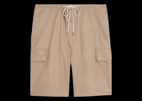 Celine Technical Cotton Cargo Shorts Beige