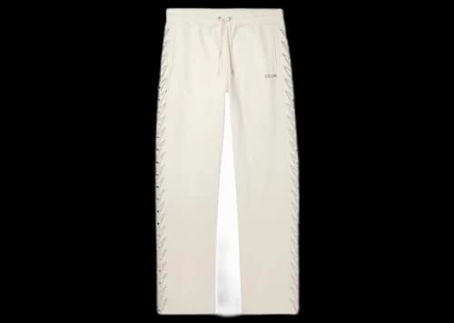 Celine Straight-Leg Embellished Jersey Track Pants Cream