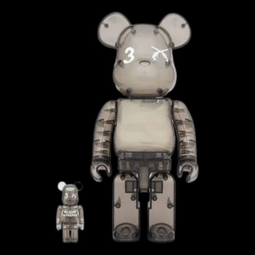 Bearbrick 3.Paradis Roarguns x BE@RBRICK Transparent Version 100%+400%
