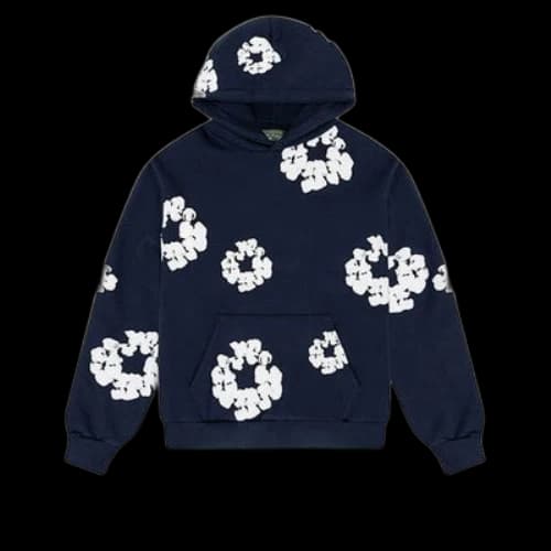 Denim Tears Cotton Wreath Logo Hoodie 'Navy White'