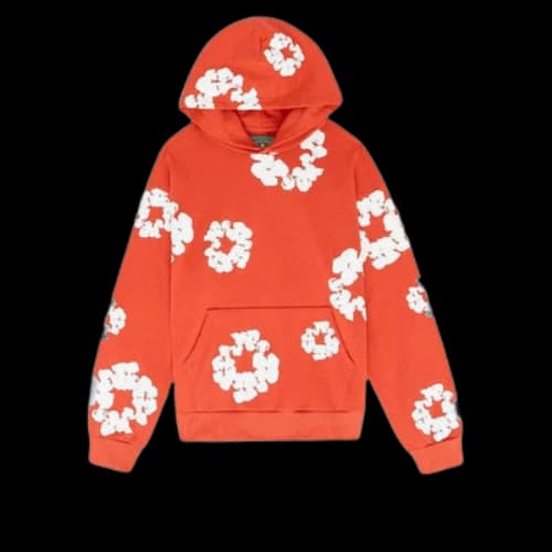 Denim Tears Cotton Wreath Logo Hoodie 'Orange White'