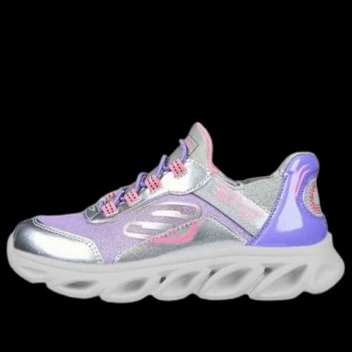 (GS) Skechers Flex Glide 'Silver Pink Purple'