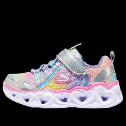 (PS) Skechers Heart Lights 'Silver Multi'