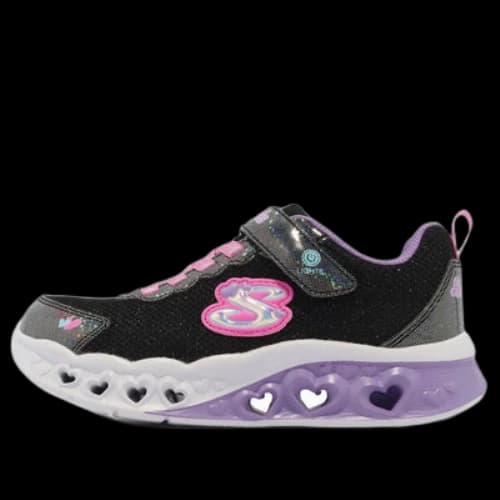(PS) Skechers Flutter Heart Lights 'Black Purple Pink'