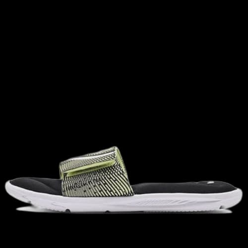 Under Armour Ignite 6 Graphic Strap Slide Sandals 'Black Green'