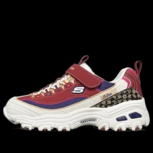 (GS) Skechers D Lites Low Top Running Shoes Red/White/Black